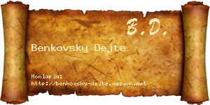 Benkovsky Dejte névjegykártya